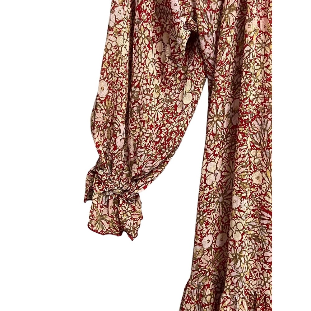 Free People Feeling Maxi Dress Womens Small Floral Boho Ruffle Tiered Oversized - Picture 5 of 15